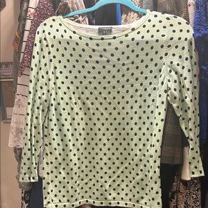 Talbots Mint Green Polka Dot top